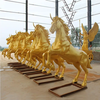 Sculpture d'animaux en Bronze sur mesure, Statue de cheval en Bronze doré, Sculpture de cheval en laiton