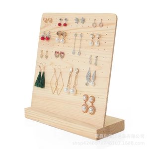 Expositor de joyería de madera para pendientes, soporte de exhibición para organización de escritorio - Product Image 4