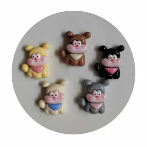 Nueva novedad 100 unids/lote 23*27MM resina perro de dibujos animados bebé Slime Beads Flatback cabujones adornos para decoración de colección de recortes