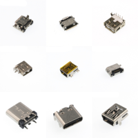 Connecteur de port de charge USB Type-C femelle à montage en surface avec coque en acier inoxydable plaqué or, durée de vie supérieure à 5000 insertion