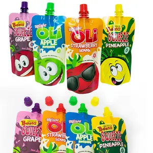 Bolsa doypack personalizada para bebidas, suco e molho, sacola com bico de retorta e bico de retorta