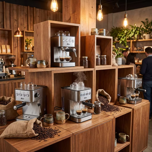 เครื่องชงกาแฟเอสเพรสโซกึ่งอัตโนมัติขายดี ทำความสะอาดง่าย พร้อมฟังก์ชั่นปรับฟองนม สำหรับห้องพักผ่อนในออฟฟิศ - Product Image 1