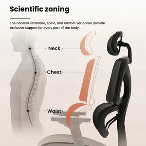 <span class=keywords><strong>MEETCO</strong></span> Chaise de Bureau Ergonomique Entièrement en Tissu Mesh avec Appui-tête Réglable et Pivotante, Fauteuil Inclinable Moderne, Option Économique - Product Image 3