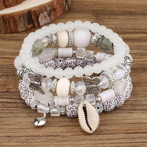 Woven <b>Bracelet</b> Natural Stone Crystal Shell <b>Butterfly</b> Pendant Multi-layer <b>Bracelet</b> Set for Women Uionen 1315 - Product Image 6