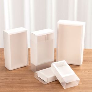 Hot <strong>Sale</strong> Kraft White Black <strong>Paper</strong> Drawer Gift <strong>Box</strong> With Clear PVC Window Sleeve - Product Image 6