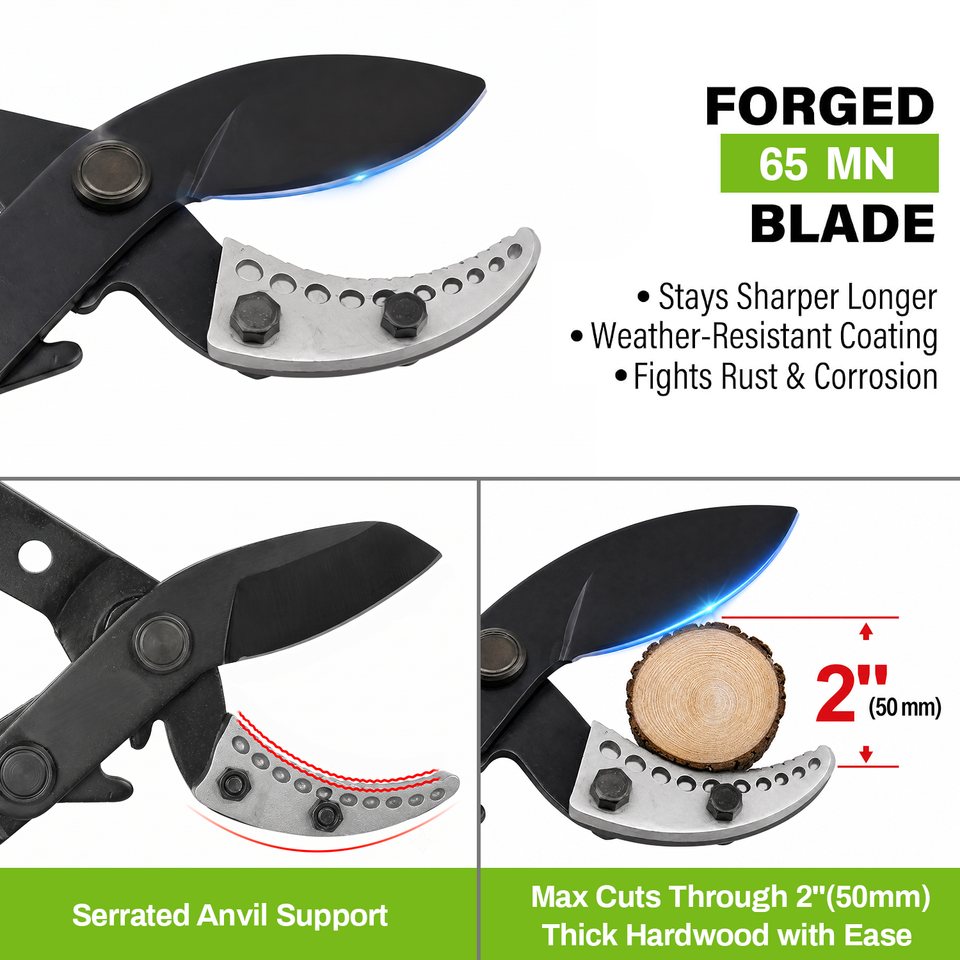 Heavy Duty Telescopic Tree Loppers 65Mn Steel Blade 6-Level Adjustable ...