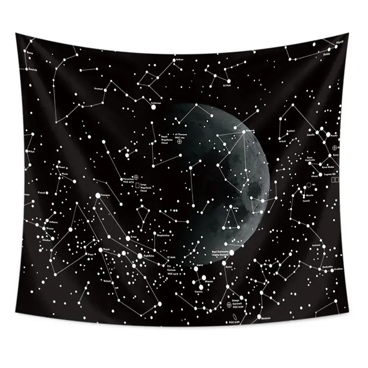 Earth Galaxy Space Constellation Stars Tapestry Wall Hanging Universe Cosmic Starry Print Tapestries