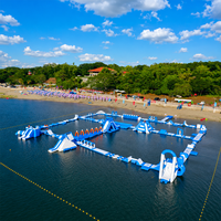 Parcours d'obstacles aquatiques flottants commerciaux d'été à fort retour sur investissement, parc aquatique gonflable flottant, parc aquatique gonflable flottant