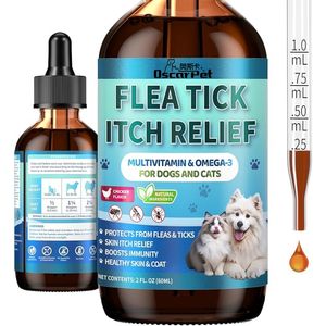 Cairan Pencegah Kutu dan Caplak untuk Anjing dan Kucing, Pereda Gatal dengan Multivitamin untuk Hewan Peliharaan, Mendukung Kulit & Bulu yang Sehat - Product Image 1