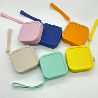 Sac de rangement en silicone, pochette zippée, sangle de poignet, étui pour petits objets, organisateur de voyage pour cosmétiques, mat, résistant à l'eau, cadeau