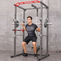 TOPTONS Cage de musculation multifonctionnelle avec crossover par câbles, rack à squats, machine Smith pour entraînement de musculation en salle de sport