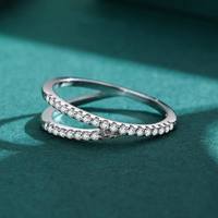 Anneaux de mariage en argent 925 sertis de zircon et de diamants, de luxe, exquis, empilables, pour femmes, cadeau