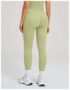 Pantalon de yoga noir à poches latérales, taille haute, sans couture avant, pour femmes grandes, écologique, <span class=keywords><strong>prix</strong></span> abordable, leggings longs très tendance - Product Image 3