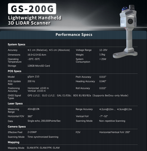 Escáner Láser <span class=keywords><strong>3D</strong></span> <span class=keywords><strong>Leica</strong></span> International Navigation GS-200G para Topografía y Modelado, Escáner Portátil de Mano <span class=keywords><strong>3D</strong></span> - Product Image 5