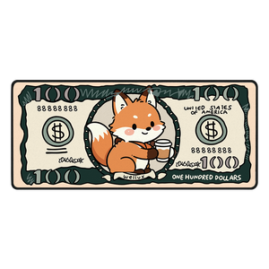 Tapis de Souris Kawaii Lucky Otter Dollar en Caoutchouc Naturel, Antidérapant, Grand Format, pour Gaming et Bureau, Motif Anime Dessin Animé Mignon - Product Image 1