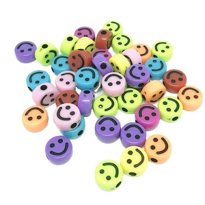 Acrylic Smiley Face <b>Beads</b> 10mm Scattered <b>Beads</b> For Jewelry Making DIY Craft Supplies - Product Image 2