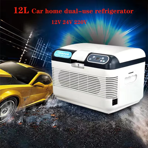 Mini-réfrigérateur compact 12L pour voiture et maison, portable, à double usage, à semi-conducteurs, double cœur - Product Image 1
