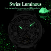Oupinke 3173 New ankunft Classic automatische luxus marke Tourbillon Movement Fashion Leather männer uhr Mechanical Watch