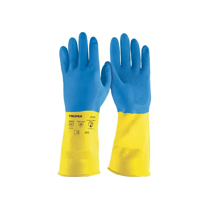 6 Unidades De Guantes De Látex Revestidos M Truper Para La Limpieza Caja Confortable