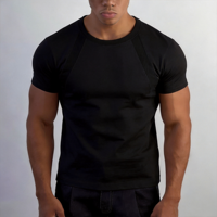 T-shirt de sport de haute qualité, 95% coton, 5% élasthanne, coupe ajustée, impression sérigraphique personnalisée avec logo privé, pour la salle de sport et les activités sportives