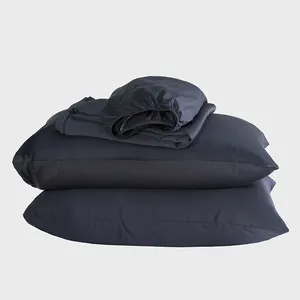 Seprai tempat tidur Viscose bambu bernapas organik 100% sarung bantal sutra Set seprai tempat tidur Duvet Cover untuk tidur dingin