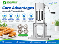 Machine manuelle à churros 5L/7L en acier inoxydable, portable, avec système de remplissage et de friture pour bâtonnets de pâte frite