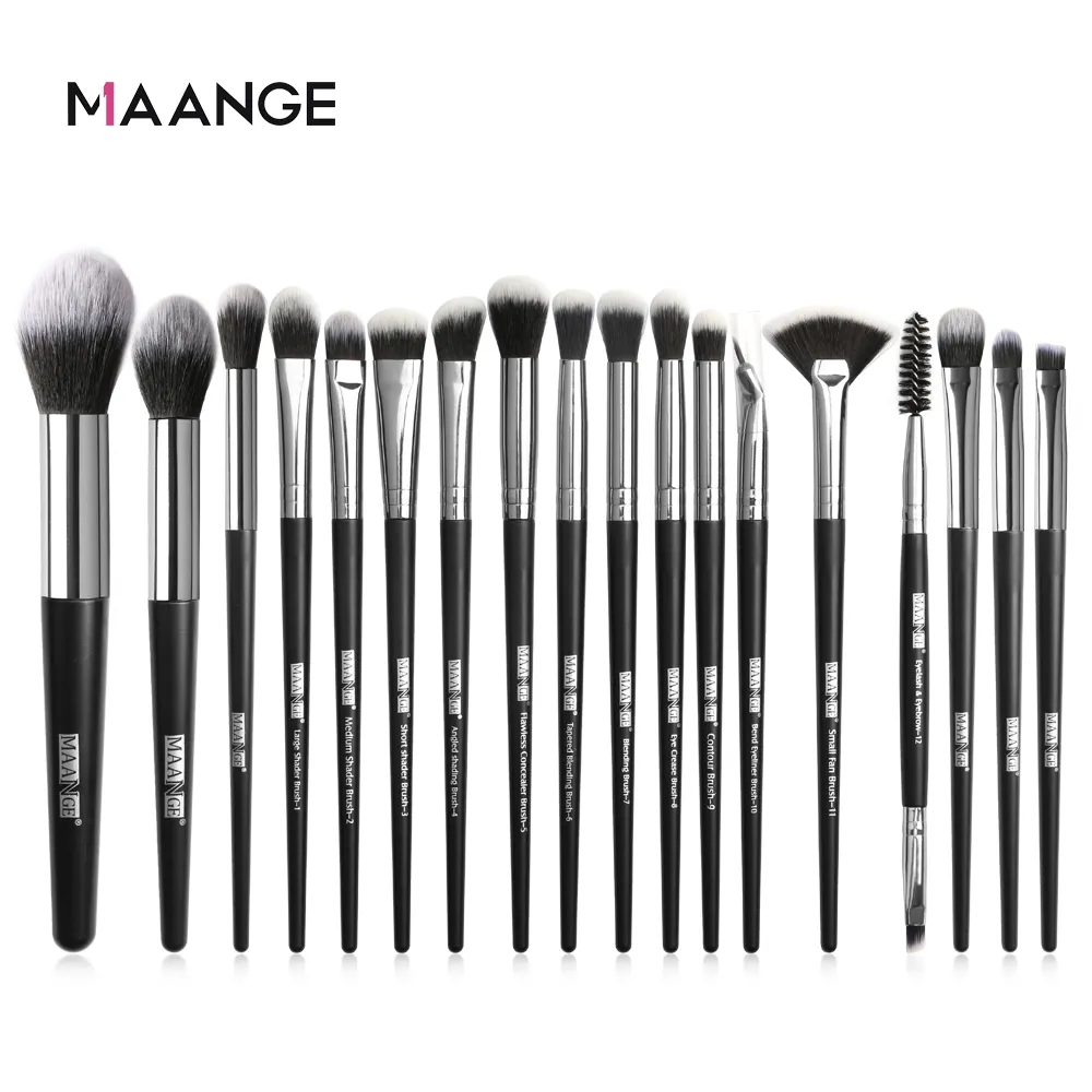 MAANGE 18 pcs Factory direct selling wholesale high quality eye shadow makeup brush set for facial