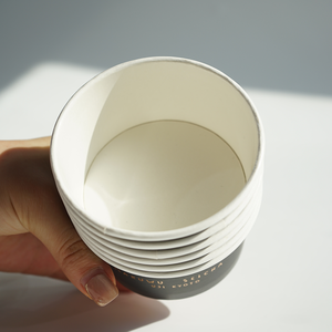 Gobelets à glace en papier noir jetables écologiques <span class=keywords><strong>avec</strong></span> couvercles, emballage alimentaire personnalisé <span class=keywords><strong>avec</strong></span> logo pour yaourts, desserts à emporter - Product Image 3