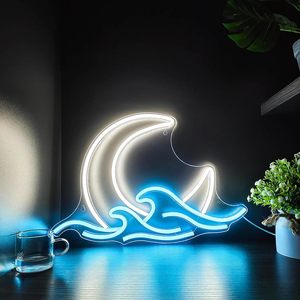 Moonrise hoàng hôn sóng Led Neon Ánh sáng dấu hiệu Acrylic phòng trang trí nội thất và anime tường trang trí nội thất - Product Image 1