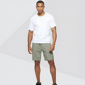 Shorts de course décontractés en toile légère pour hommes, respirants, écologiques, avec cordon de serrage, taille élastique confortable, haute qualité - Product Image 1
