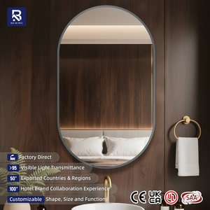 Miroir LED mural très vendu pour <span class=keywords><strong>salon</strong></span> de coiffure et institut de beauté, miroir de maquillage LED encadré or/noir/argent - Product Image 1