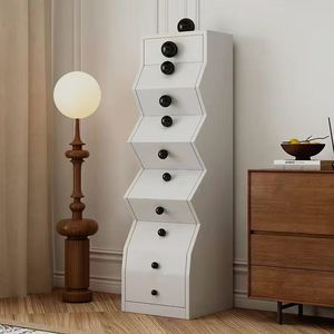 Cómoda de Madera Maciza de Estilo Retro Francés con Cinco Cajones, Gabinete de Almacenamiento de Estilo Vintage, Cómoda de Dormitorio de Forma Irregular - Product Image 4