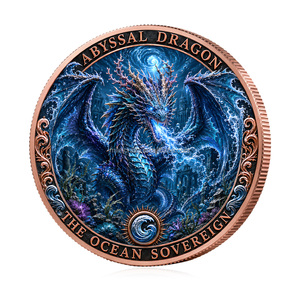 Pièces commémoratives personnalisées OEM ODM en cuivre fin .999 de 1 oz, motif fantaisie Frost Inferno Forest Dragon Phoenix, pièce souvenir - Product Image 1