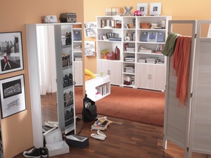 Armario de madera moderno de alta calidad, soportes para zapatos con espejo y contenedores, estantes para zapatos con puerta - Product Image 5