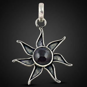 Art Palace 18K Gold Plated 925 Silver Star Pendant with <b>Garnet</b> Stone Bezel Set Trendy Vintage Themed Charm Women's Everyday Wear - Product Image 2