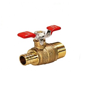 Válvula de bola de latón PEX de 1/2 "y 3/4 pulgadas con orejas caídas Válvulas Pex de puerto completo - Product Image 3