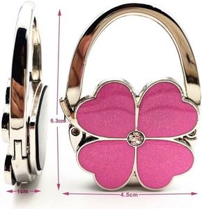 Colgador de bolso plegable con diseño de mariposa y gato, gancho de mesa para cartera, con diseño de trébol de cuatro hojas, para bodas y cumpleaños - Product Image 4