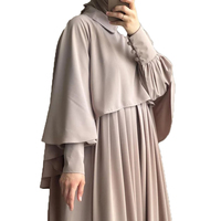 Abaya Nida fermée sur mesure avec hijab et cape – Vêtements islamiques en gros pour femmes – Robe musulmane élégante pour Ramadan et l'Aïd