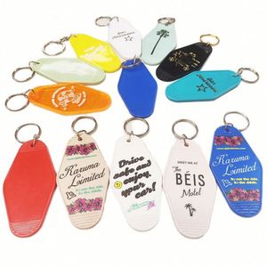 Wholesale Cheap Colorful Plastic Custom Printing Hotel Keychain Blank Keytag Promotional Keychains & Carabiners Hotels Motels - Product Image 1