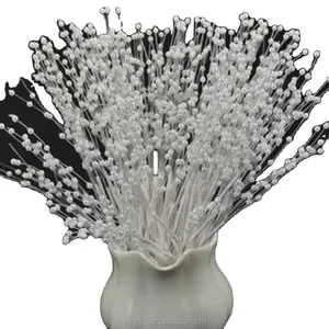 Bouquet di fiori di colore bianco/oro/argento/stelo di filo/decorazione di nozze Scrapbooking fiori di perle artificiali