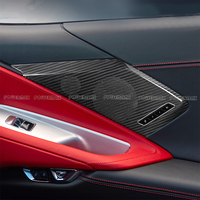 Couvre-haut-parleurs de porte en fibre de carbone pour Corvette C8 Stingray Z51 Z06, décoration intérieure de voiture