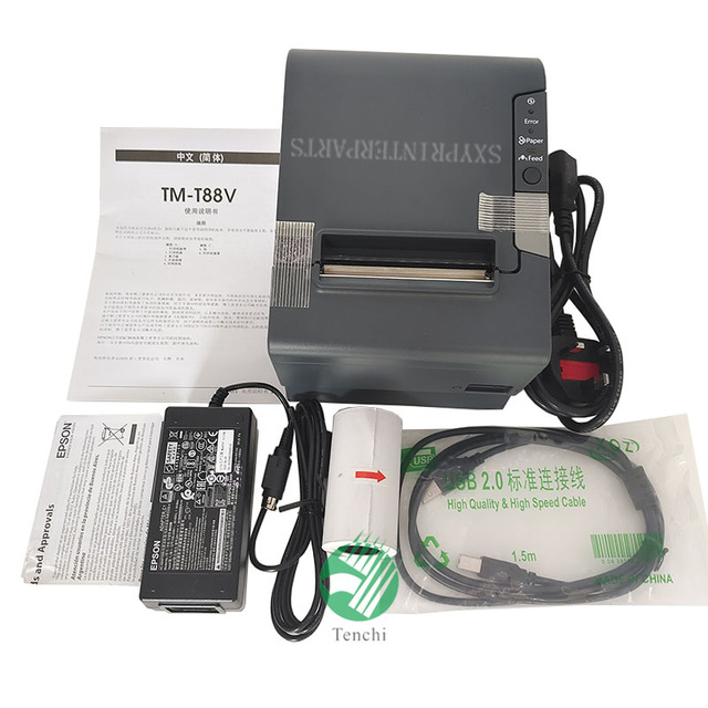 Original New 80MM Printer TM-T88V 88V POS Thermal Receipt Printer with USB Bluetooth M244A C31CA85084 Desktop Printer