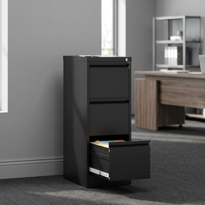 Modern 3-Drawer Steel Office Furniture <b>Cabinet</b> Lockable Key <b>Lock</b> Durable Adjustable Easy Assembly-Eco-Friendly Space <b>Filing</b> - Product Image 4