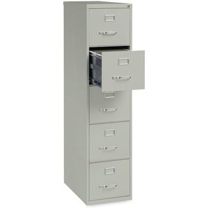 Alera HVF1562LG Armoire à dossiers verticale économique à cinq tiroirs gris clair, tiroirs format lettre 15 x 26,5 x 61,37 - Product Image 3