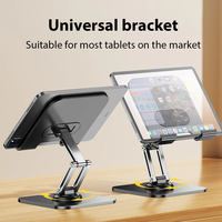360 °   Support de bureau portable pliable et rotatif en alliage d'aluminium pour tablette iPad Pro, Samsung et téléphone