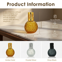 Lampe aromatique catalytique en verre taillé diamant 200 ml, vente en gros, directement de l'usine, OEM personnalisé, lampe diffuseur de parfum de luxe pour la maison