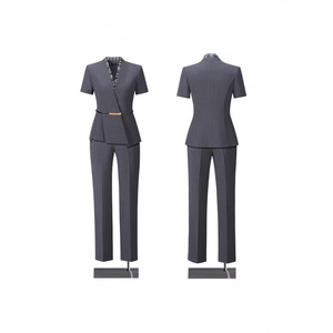 Career Dress Short Sleeve Peplum Silhouette Notched Neckline Anti-Wrinkle Woven Fabric Commute Workwear - Product Image 4