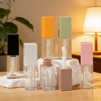 Tubes carrés en plastique de 5 ml avec bouchon à vis pour gloss, impression sérigraphique, emballage personnalisé, cosmétiques, soins de la peau et blush, faux cils