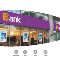 Panneau d'affichage numérique double face haute luminosité pour plafond de magasin, affichage d'affichage à cristaux liquides de publicité numérique pour fenêtre