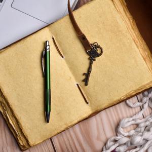 Buy Premium Quality Tan <b>Leather</b> Journal with Key Closure and 100 <b>Sheets</b> Vintage Style Tan <b>Leather</b> Journal - Product Image 2